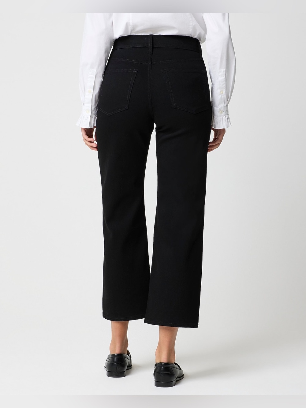 J.Crew Tall Black wide-leg cropped jean in all-day stretch - Picture 3 of 11